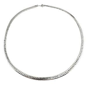 Vintage Trifari Cuban Curb Chrome Finish Silver Tone Classic 17.5” Necklace